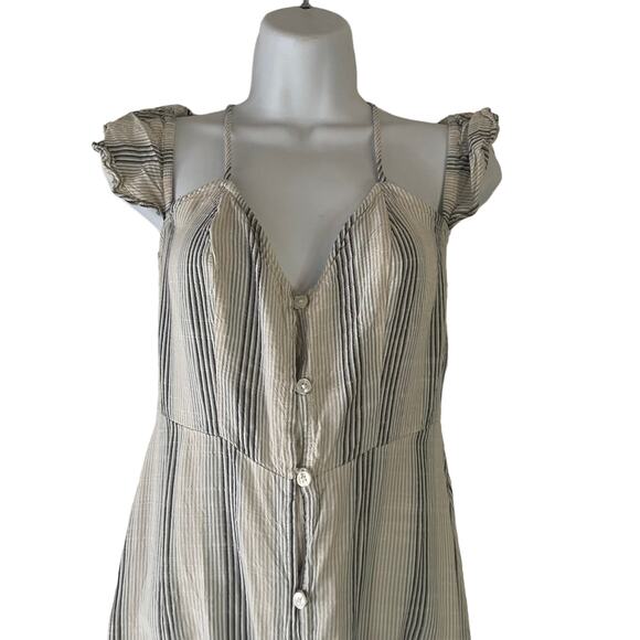 Volcom Women's Size Small Blue Winding Roads Babydoll Coastal Midi Dress - Picture 4 of 11